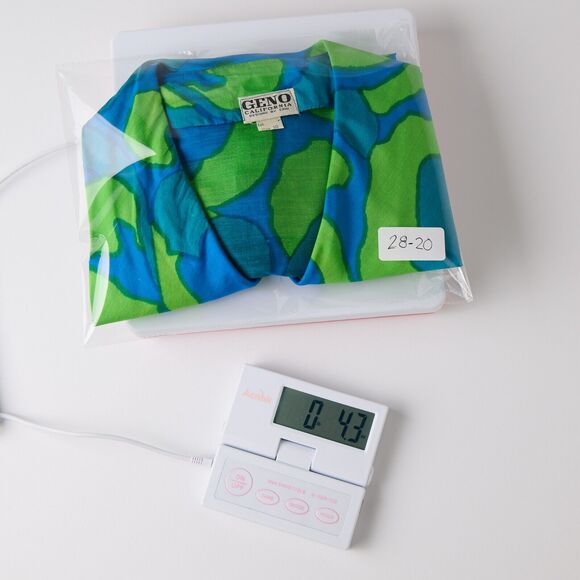 VTG 60s Psychedelic Blouse M Mod Abstract Art Top Statement Retro Groovy Stains - Picture 14 of 14